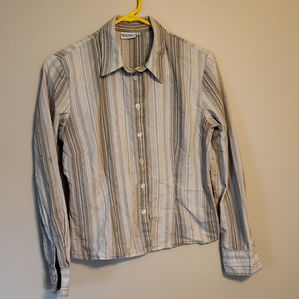 Mizzen+Main Women's Striped Button-Down Blouse